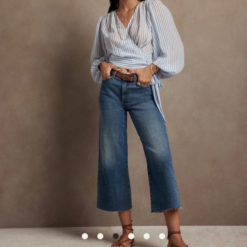 Banana Republic High-Rise, Wide-Leg Crop Jeans SZ31 NWOT